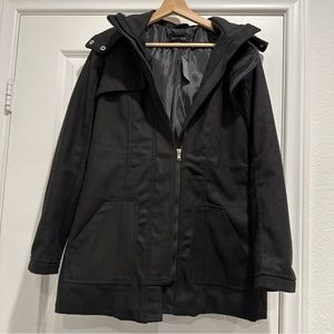 Wet Seal Fur Hood Wool Black Jacket